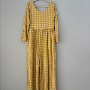 Dreamiere Yellow Gingham Leggy Romper